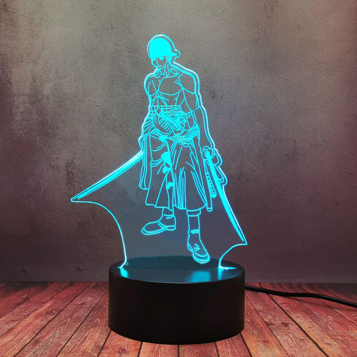 Amazon.co.jp : 3D 三刀 ロロノア ゾロ ラスター ランプ LED ナイト